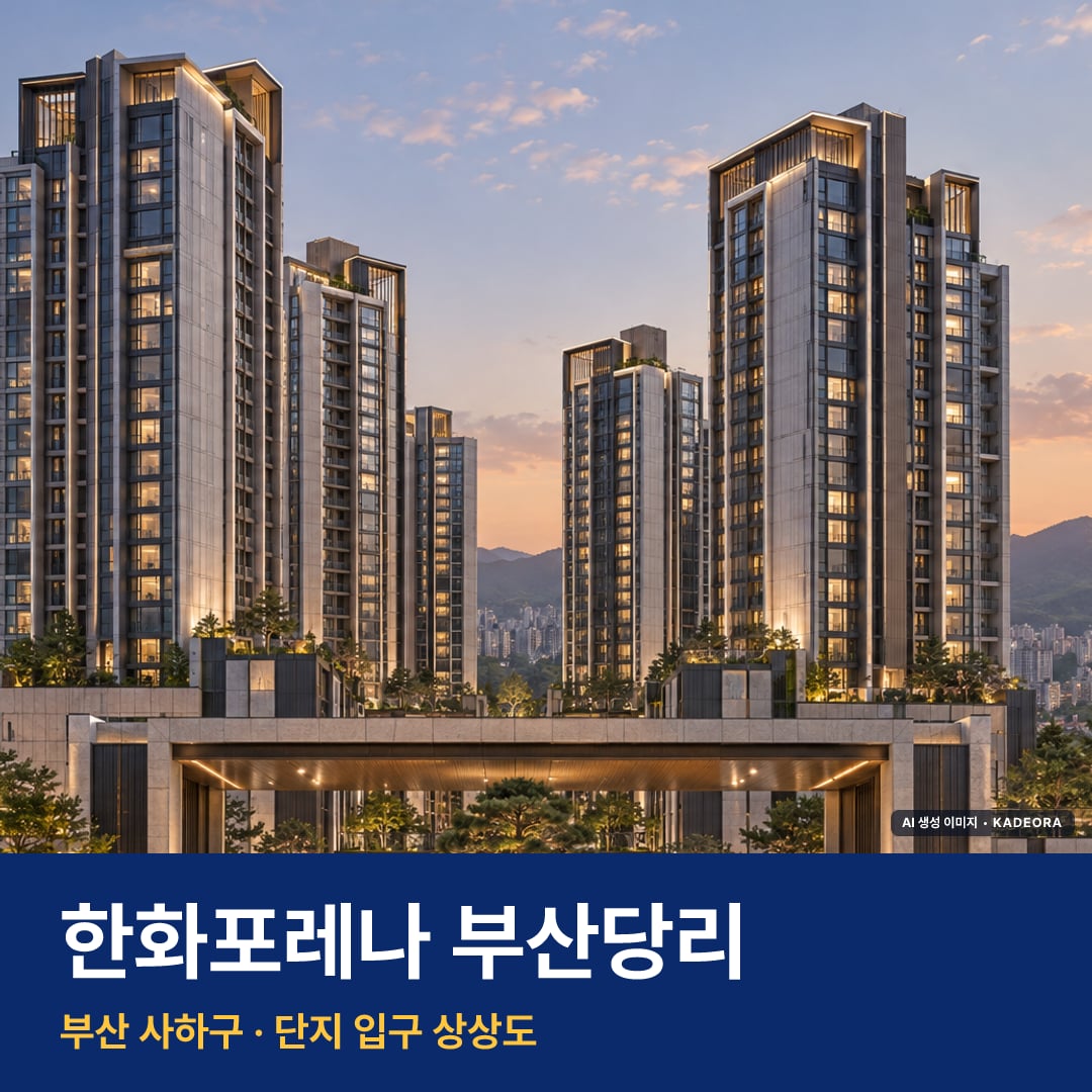 한화포레나 부산당리 단지 전경 AI 상상도 — 사하구 당리동 543세대