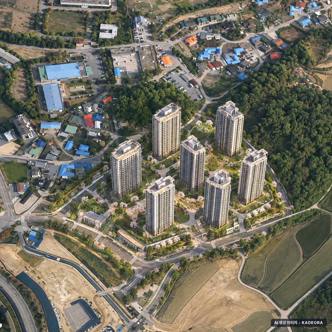 부발역 에피트 에디션 단지 전경 AI 상상도(주간 항공) — 경기 이천시 착공 706세대