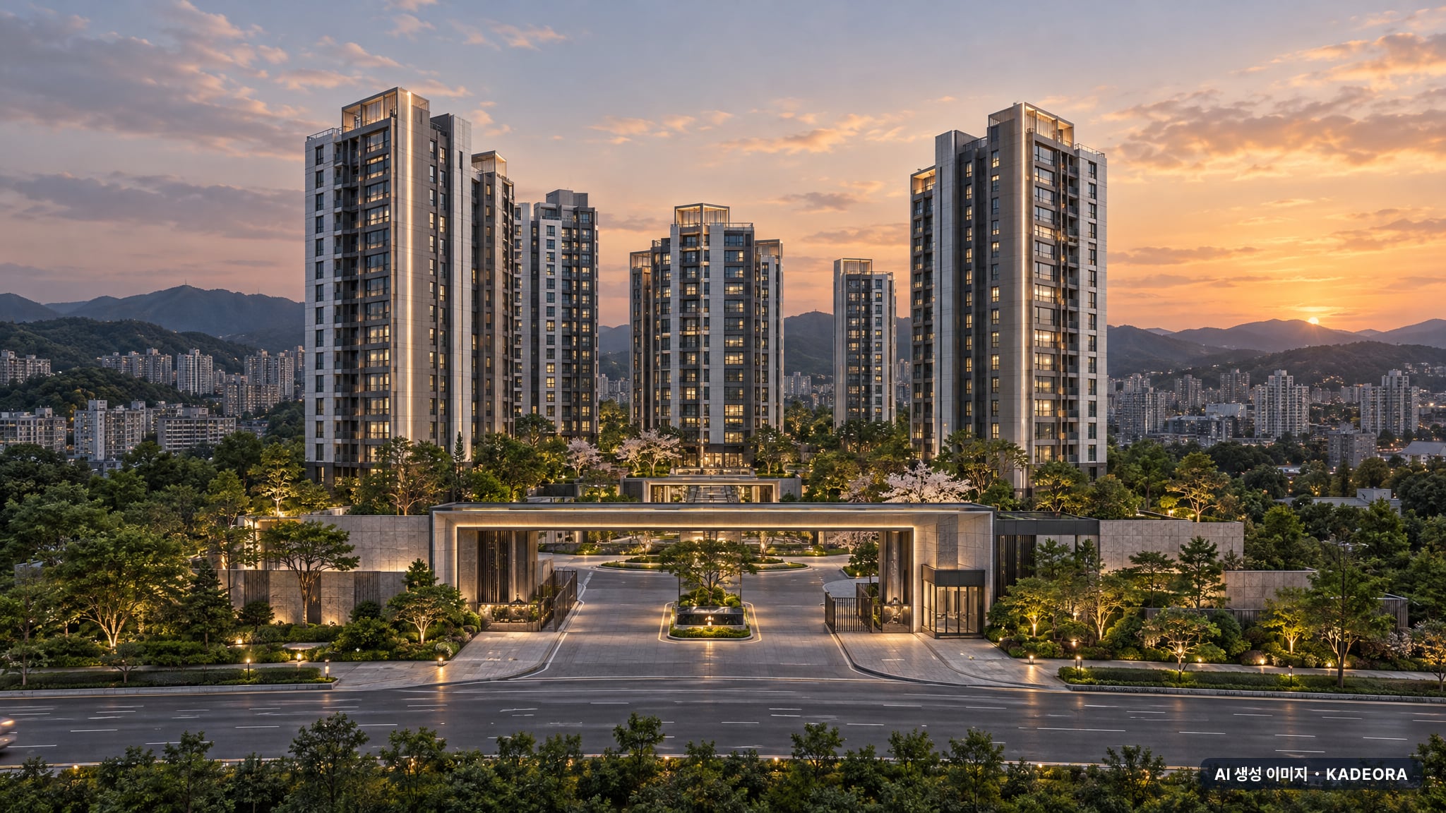 지웰 엘리움 양주 덕계역 단지 전경 AI 상상도(단지 입구) — 경기 양주시 착공 1,355세대