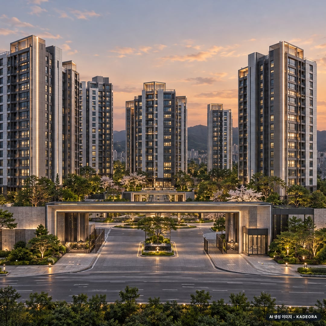 지웰 엘리움 양주 덕계역 단지 전경 AI 상상도(단지 입구) — 경기 양주시 착공 1,355세대