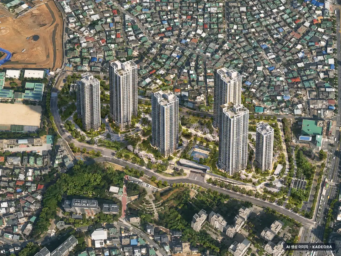 라클라체자이드파인 이번 369세대 공급 기준 AI 상상도(주간 항공) — 실제와 다를 수 있음