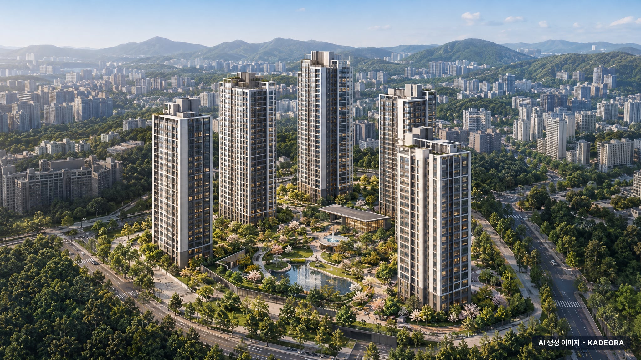 원주역 우미 린 더 스텔라 단지 전경 AI 상상도(주간 항공) — 강원 원주시 착공 927세대