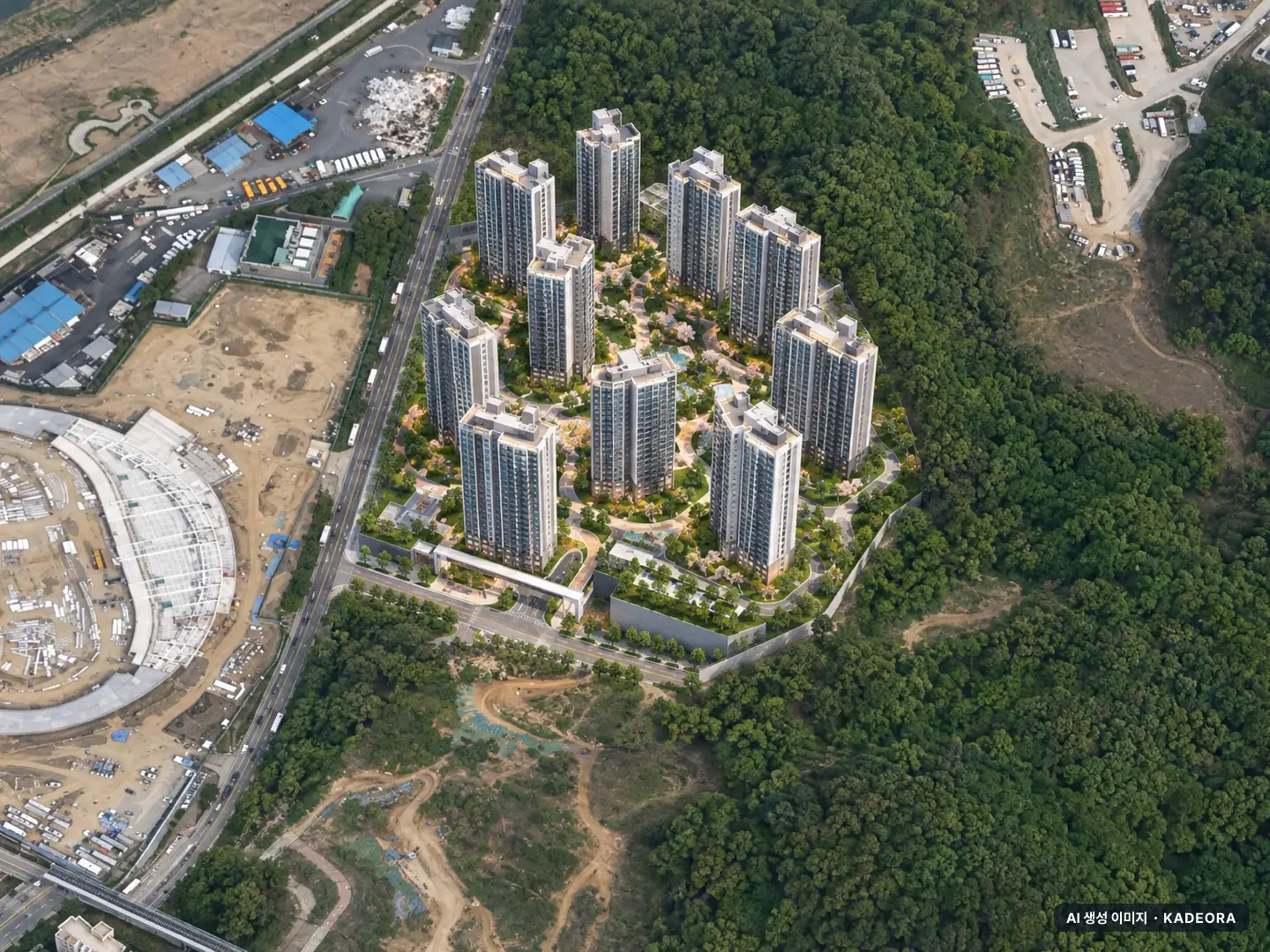 경기광주역 롯데캐슬 시그니처 1단지 7개동·최고 32층·이번 1,077세대 공급 기준 AI 상상도 — 실제와 다를 수 있음 경기광주역 롯데캐슬 시그니처 1단지 7개동·최고 32층·이번 1,077세대 공급 기준 AI 상상도(주간 항공) — 실제와 다를 수 있음