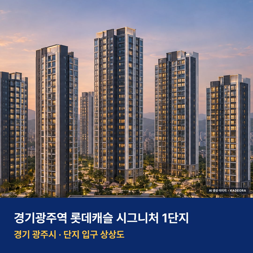경기광주역 롯데캐슬 시그니처 1단지 단지 전경 AI 상상도 — 광주시 양벌동 1,077세대