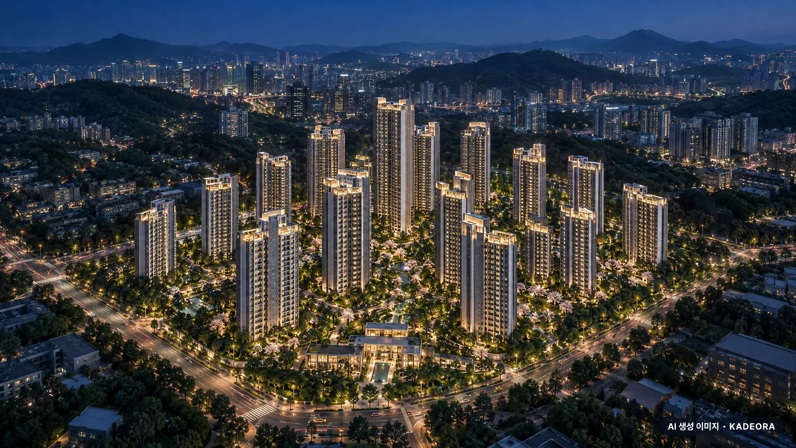 광명자이힐스테이트SKVIEW 단지 전경 AI 상상도 — 광명시 광명동 2,878세대