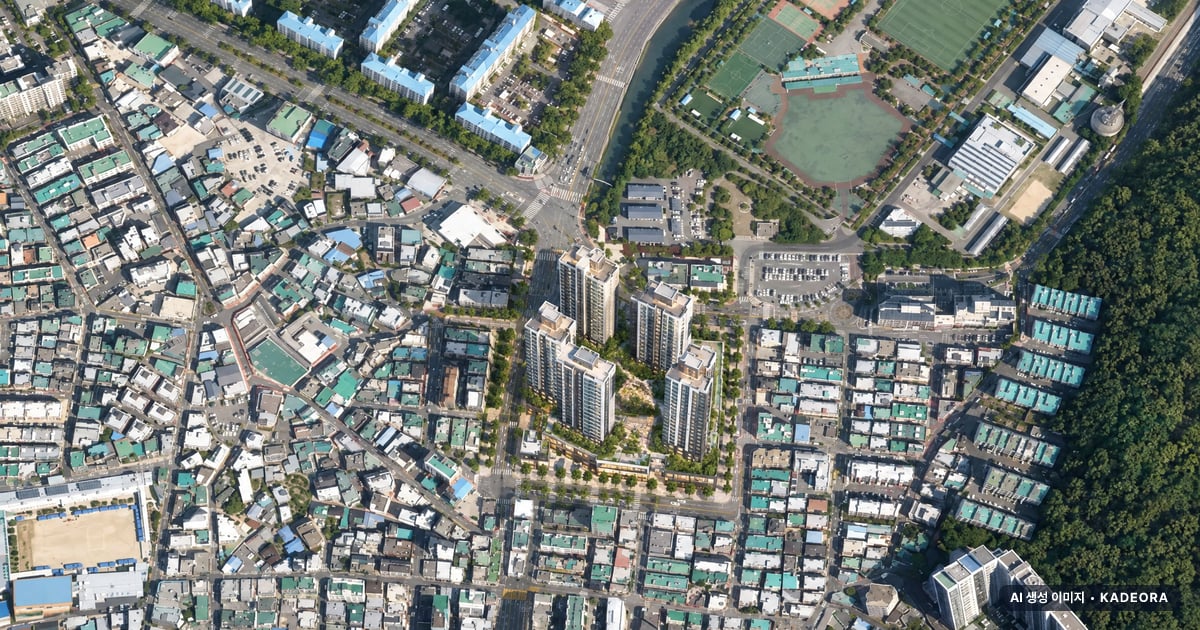 용호12 재개발 용호12 재개발 단지 전경 AI 상상도 — 남구 용호동 505세대