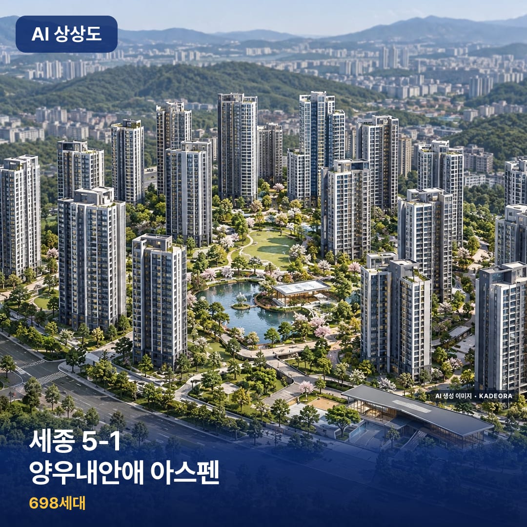 세종 5-1 양우내안애 아스펜 단지 썸네일 — AI 생성 이미지