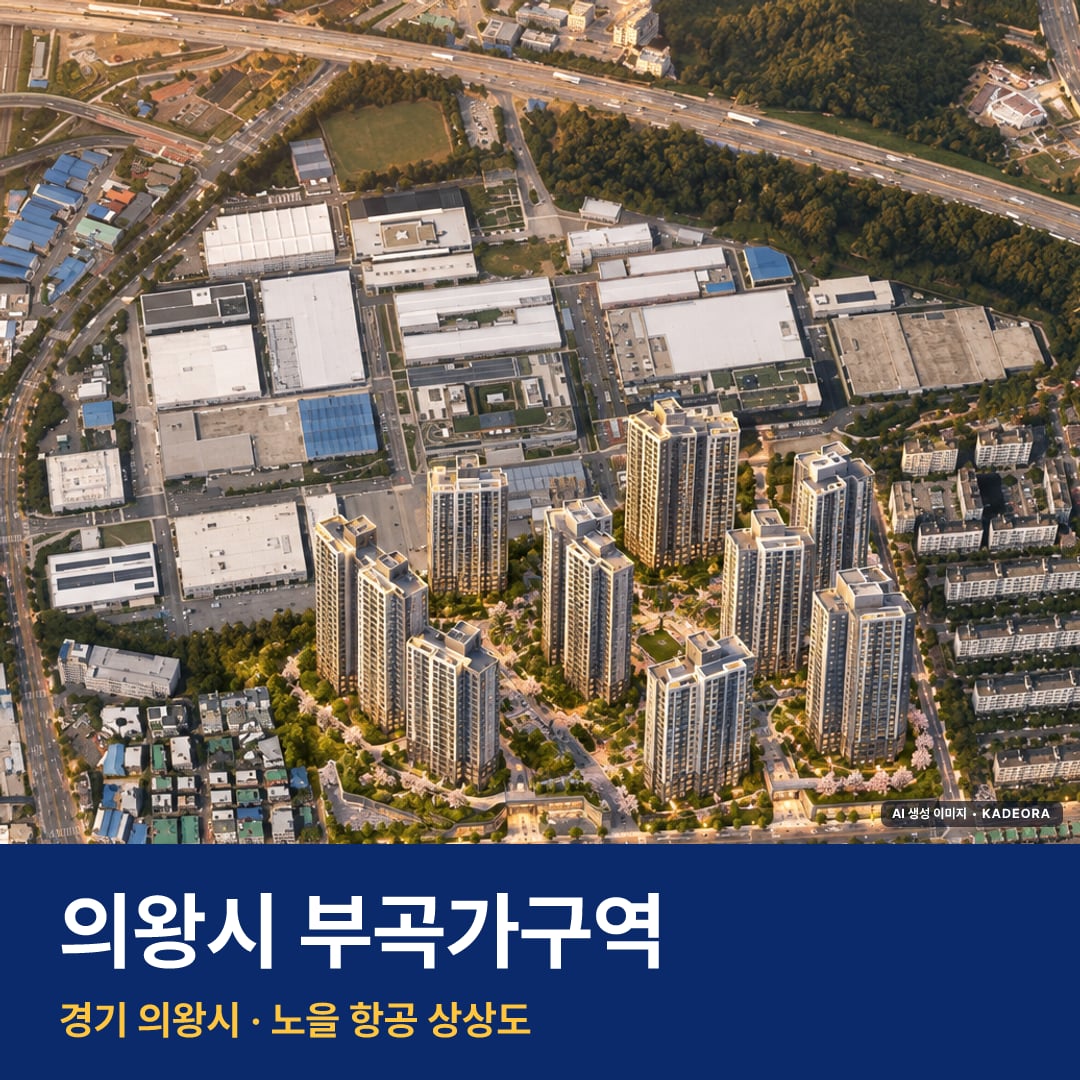 의왕시 부곡가구역 분양가 단지 모습 · AI 생성 상상도 · 실제와 다를 수 있음