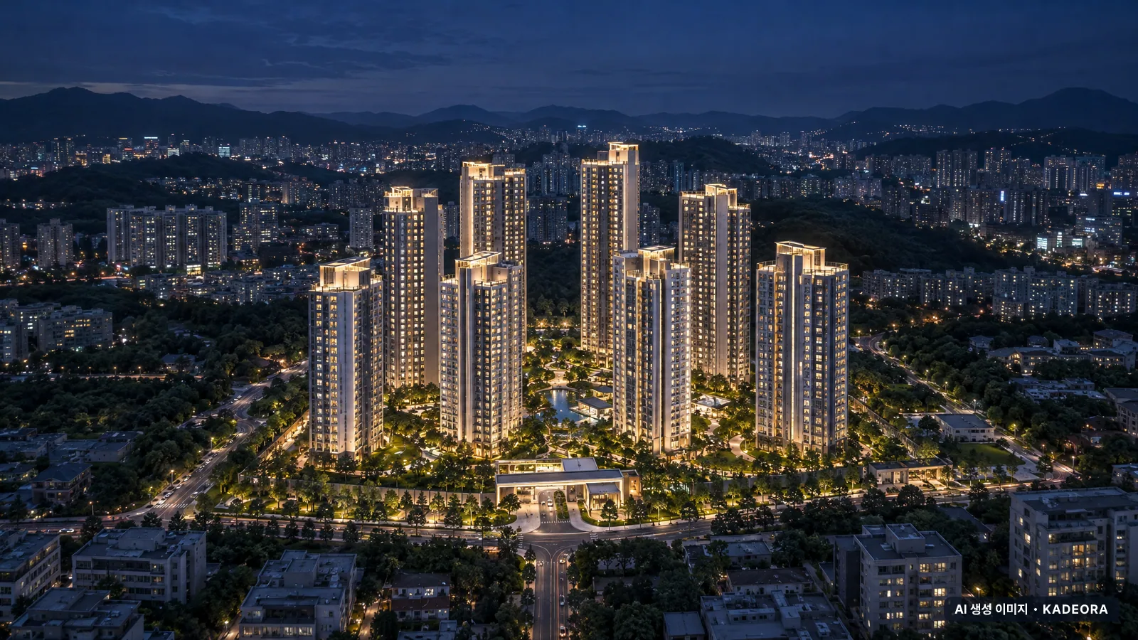 성성자이 레이크파크 단지 전경 AI 상상도 — 천안시 성성동 883세대