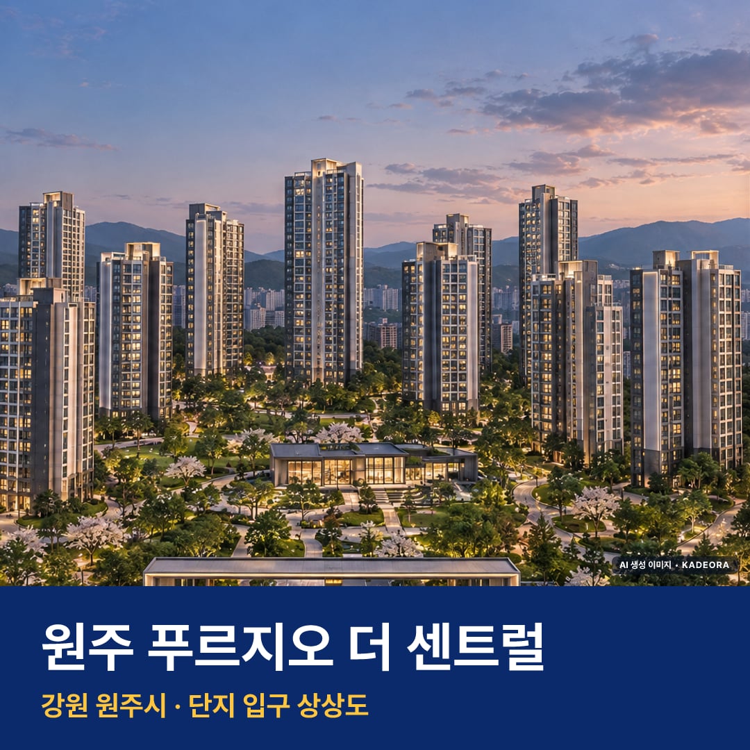 원주 푸르지오 더 센트럴 단지 전경 AI 상상도 — 원주시 원동 1,273세대