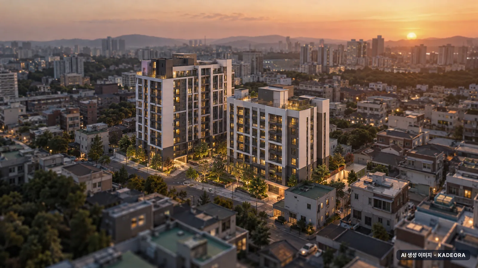 부산 영도구 도시아파트 소규모재건축 총 233세대 기준 AI 상상도(노을 항공) — 실제와 다를 수 있음