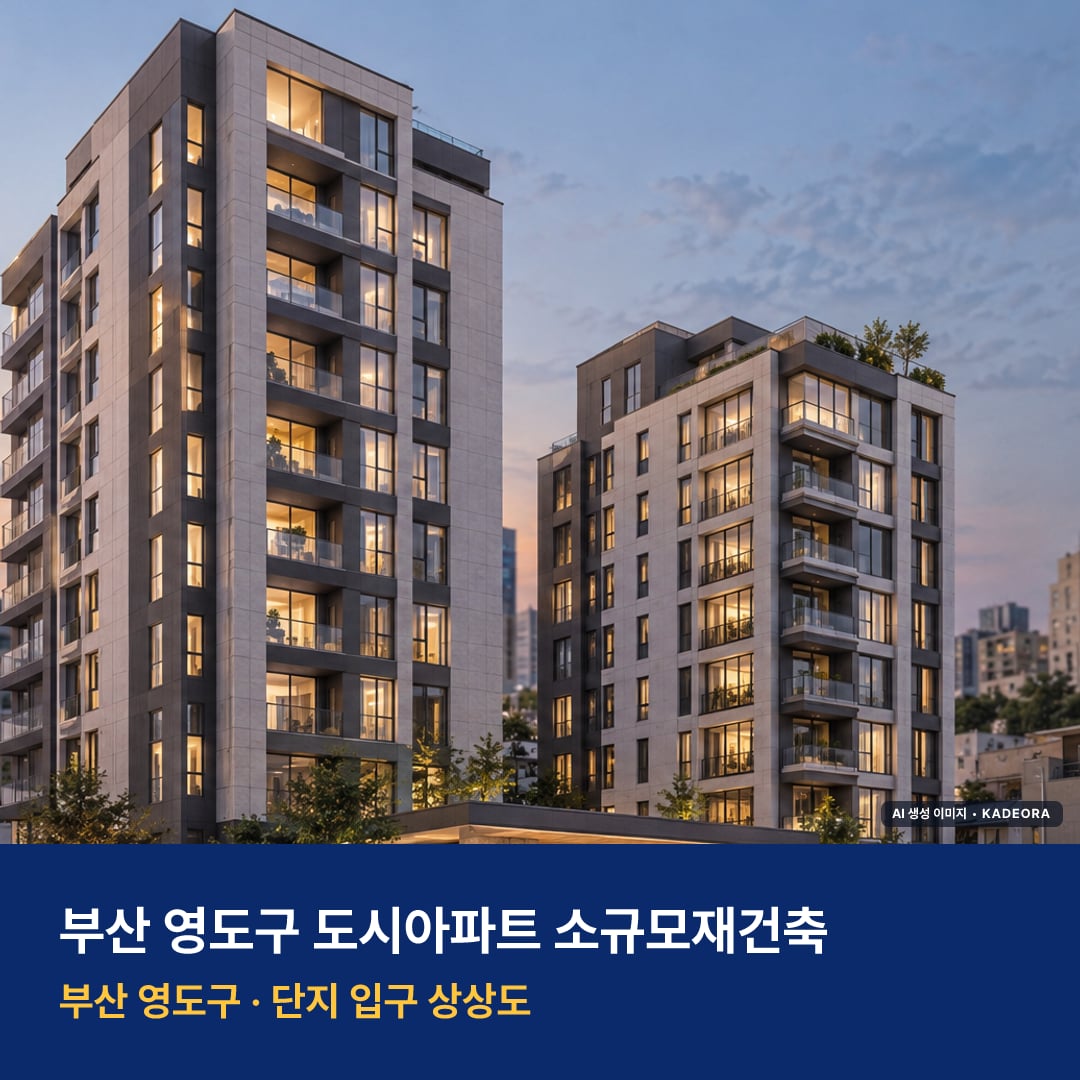 도시아파트 소규모재건축 단지 전경 AI 상상도 — 영도구 동삼동 233세대