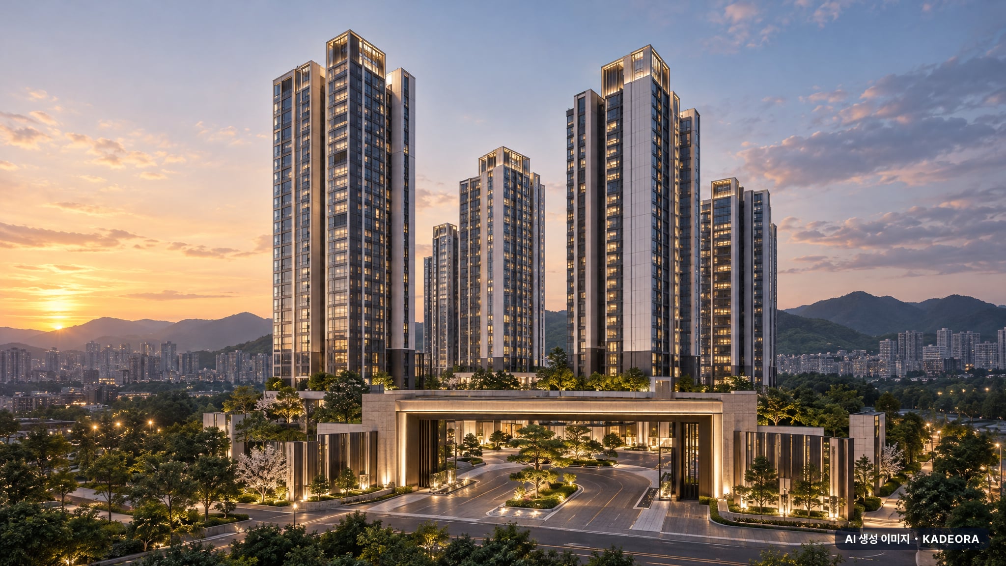 동탄 꿈의숲 자연앤 데시앙(A78BL) 단지 전경 AI 상상도(단지 입구) — 경기 화성시 착공 1,170세대