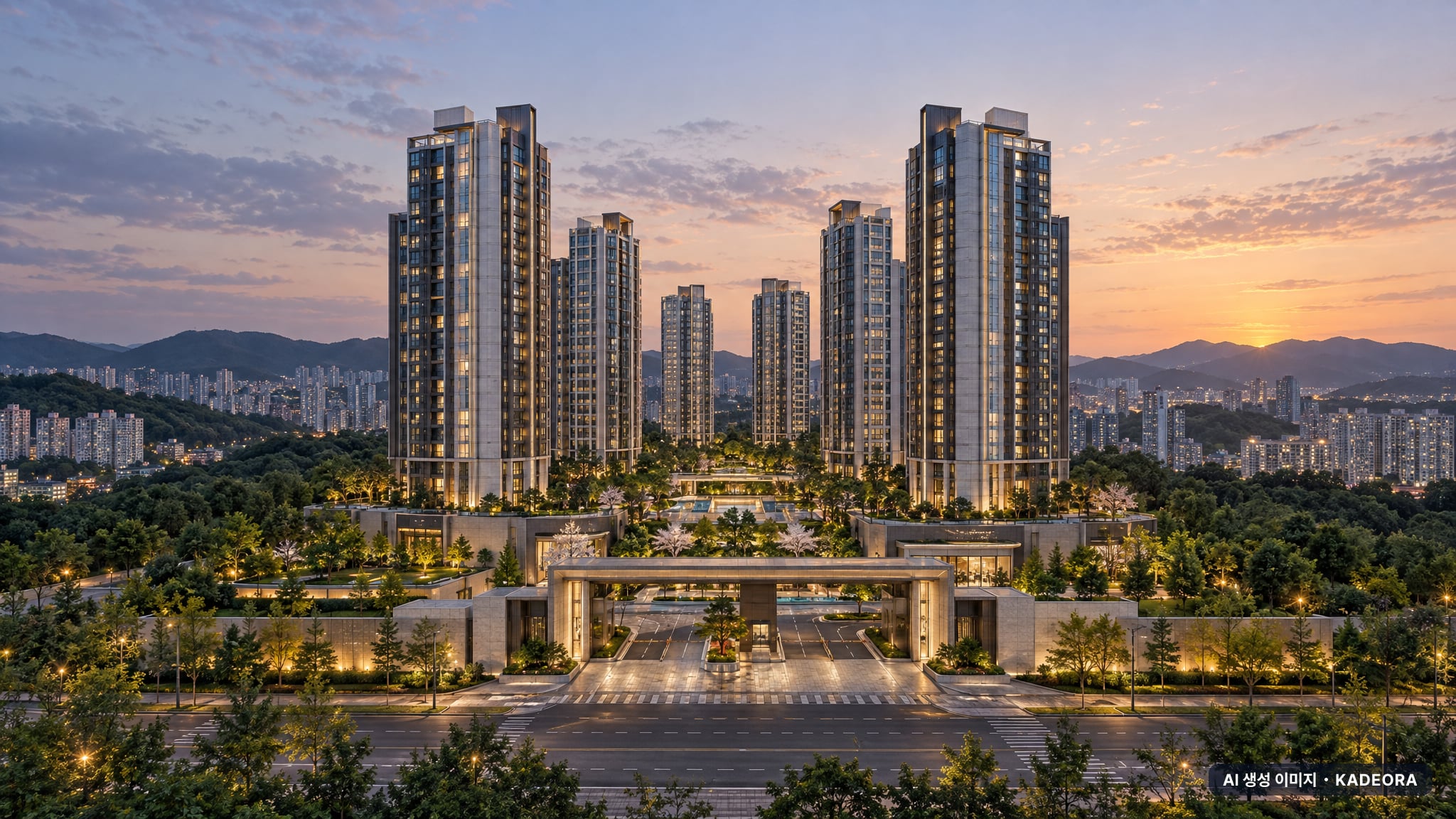 양주역 푸르지오 센터파크 단지 전경 AI 상상도(단지 입구) — 경기 양주시 착공 1,172세대