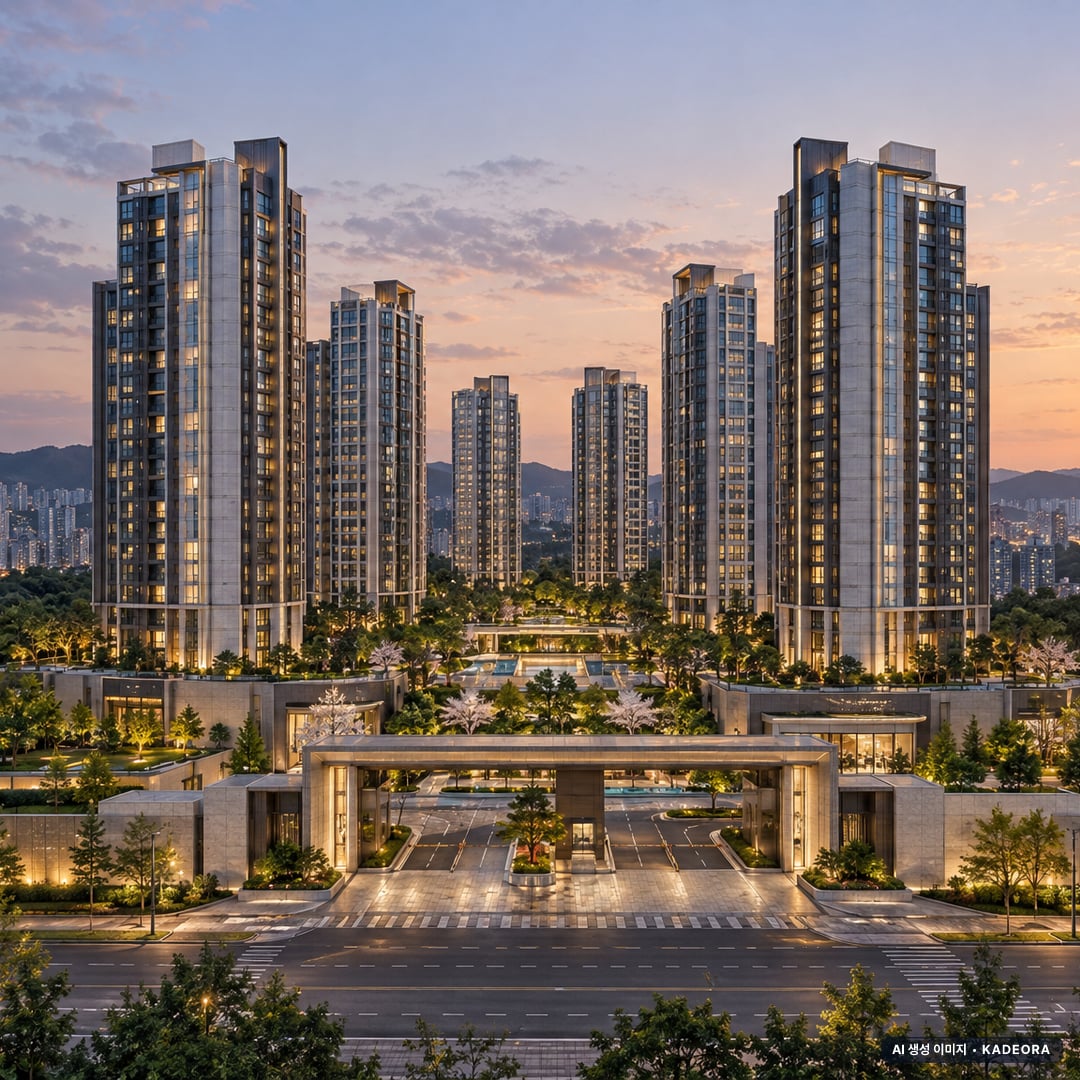 양주역 푸르지오 센터파크 단지 전경 AI 상상도(단지 입구) — 경기 양주시 착공 1,172세대