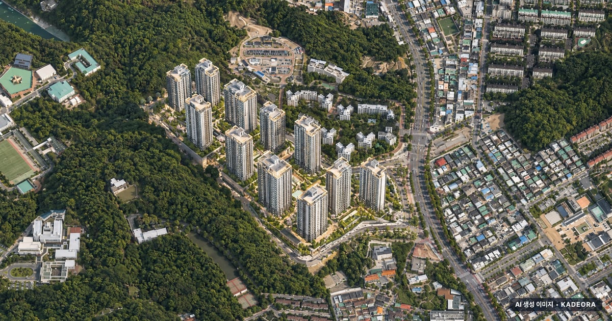 힐스테이트 더샵 상생공원 2단지 단지 전경 AI 상상도 — 포항시 대잠동 1,668세대