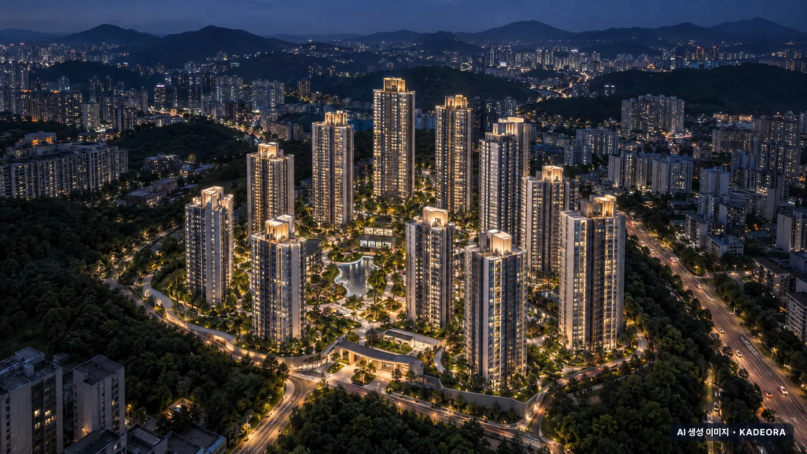 힐스테이트 더샵 상생공원 2단지 단지 전경 AI 상상도 — 포항시 대잠동 1,668세대