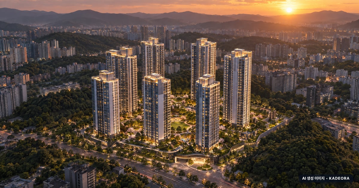용인 고진역 대광로제비앙 8개동·최고 29층·총 860세대 기준 AI 상상도 — 실제와 다를 수 있음 용인 고진역 대광로제비앙 8개동·최고 29층·총 860세대 기준 AI 상상도(노을 항공) — 실제와 다를 수 있음