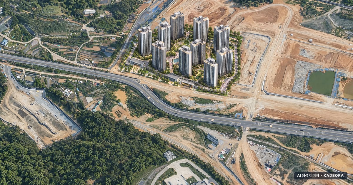 소제지구 A3BL 중흥S-클래스 우미린 단지 전경 AI 상상도 — 여수시 소호동 1,095세대