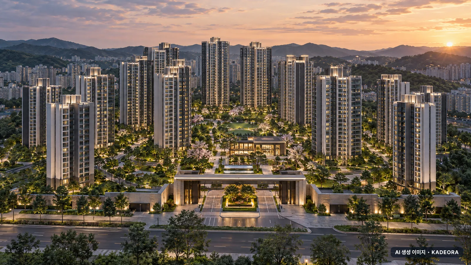 소제지구 A3BL 중흥S-클래스 우미린 14개동·최고 25층·총 1,095세대 기준 AI 상상도(단지 입구) — 실제와 다를 수 있음