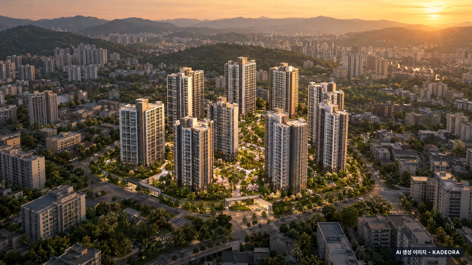 안산시 선부연립1 단지 전경 AI 상상도(저녁) — 안산시 아파트 분양
