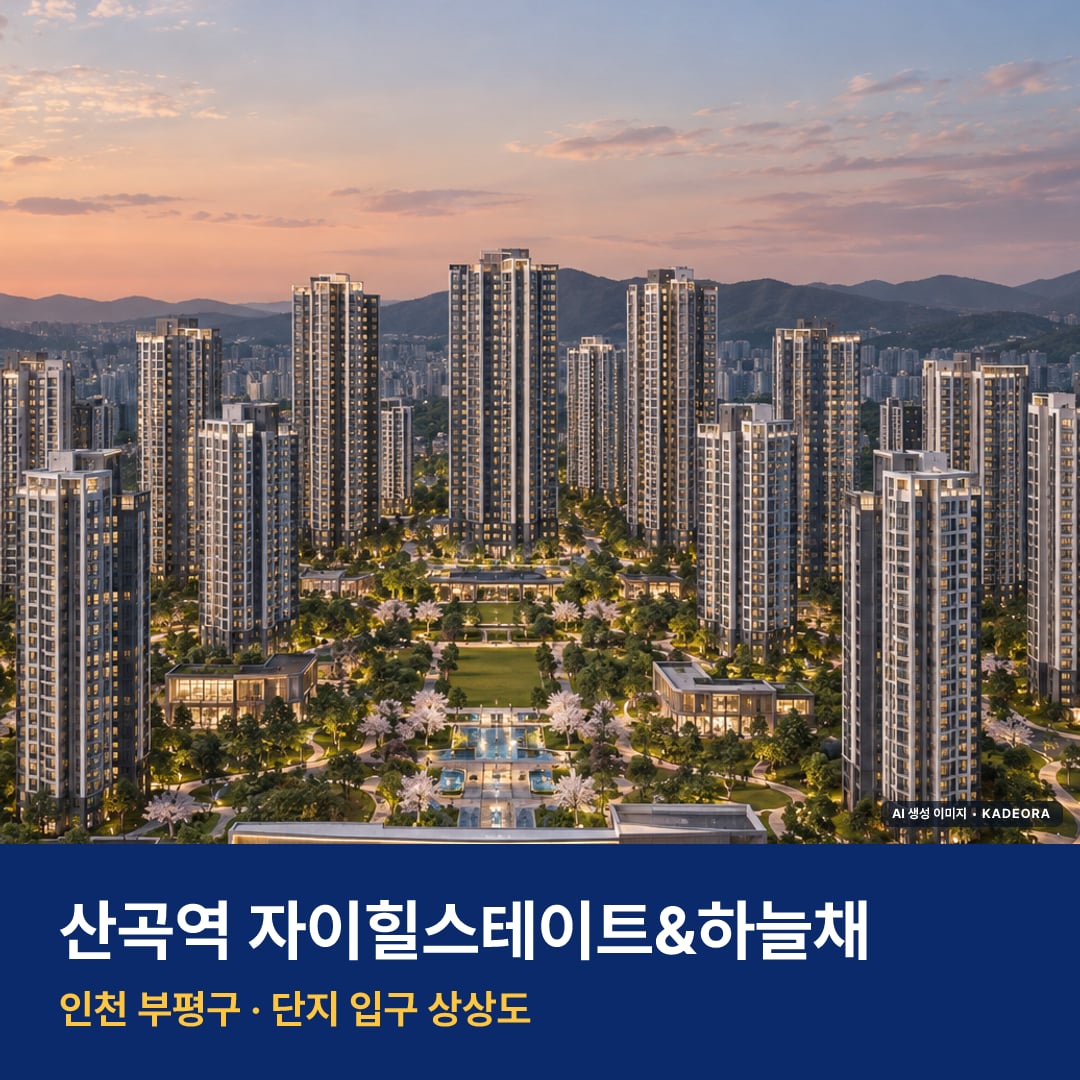 산곡역 자이힐스테이트&하늘채 단지 전경 AI 상상도 — 부평구 산곡동 2,706세대