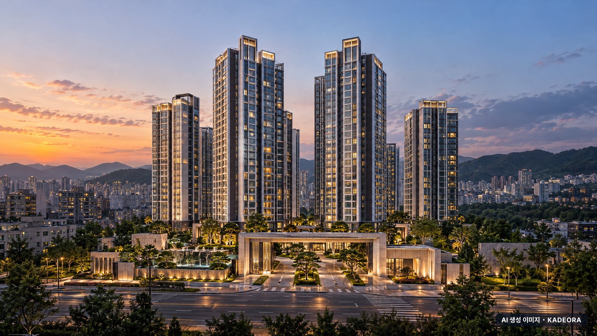 시흥시 대야3 단지 전경 AI 상상도(단지 입구) — 경기 시흥시 착공 1,026세대
