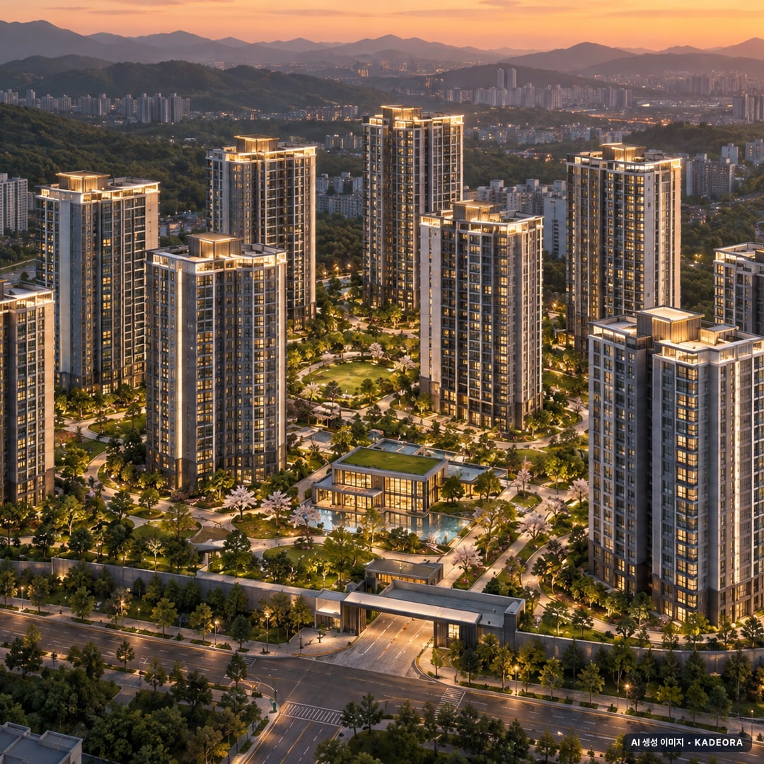 천안 아이파크 시티 6단지 총 1,126세대(이번 1,012세대 공급) 기준 AI 상상도(노을 항공) — 실제와 다를 수 있음