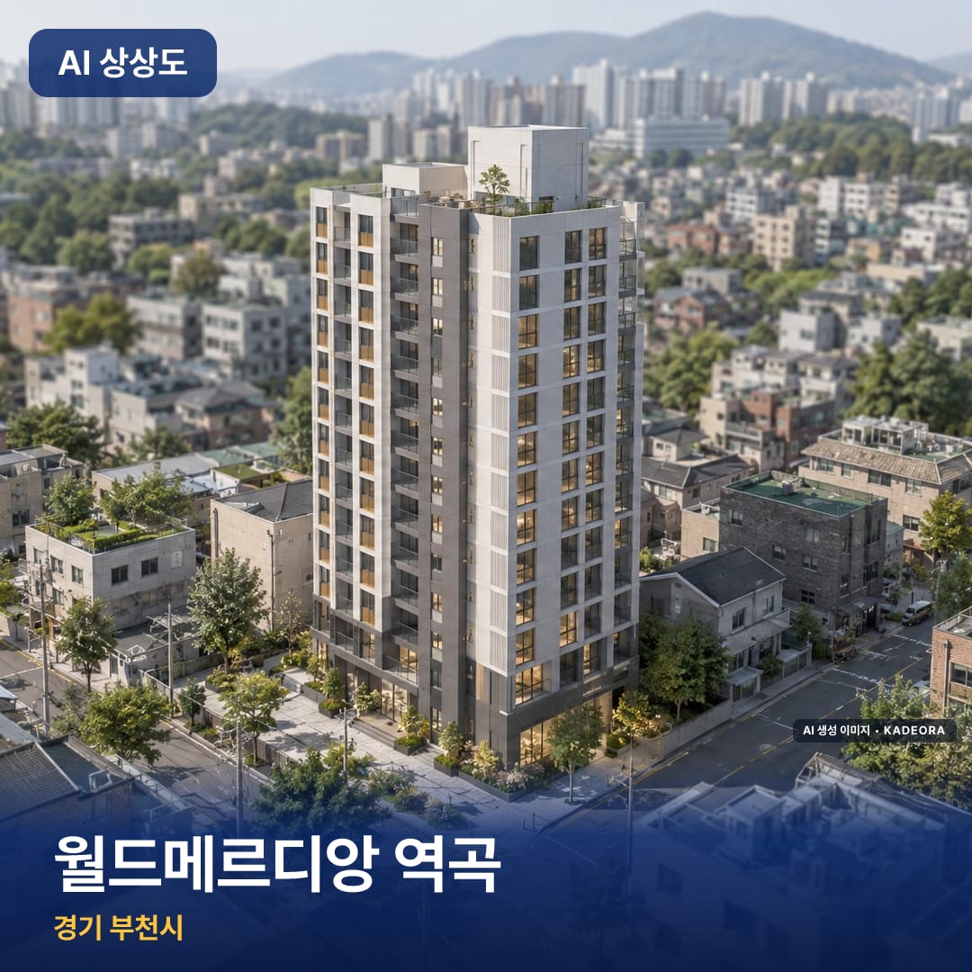 월드메르디앙 역곡 완공 AI 상상도 카드