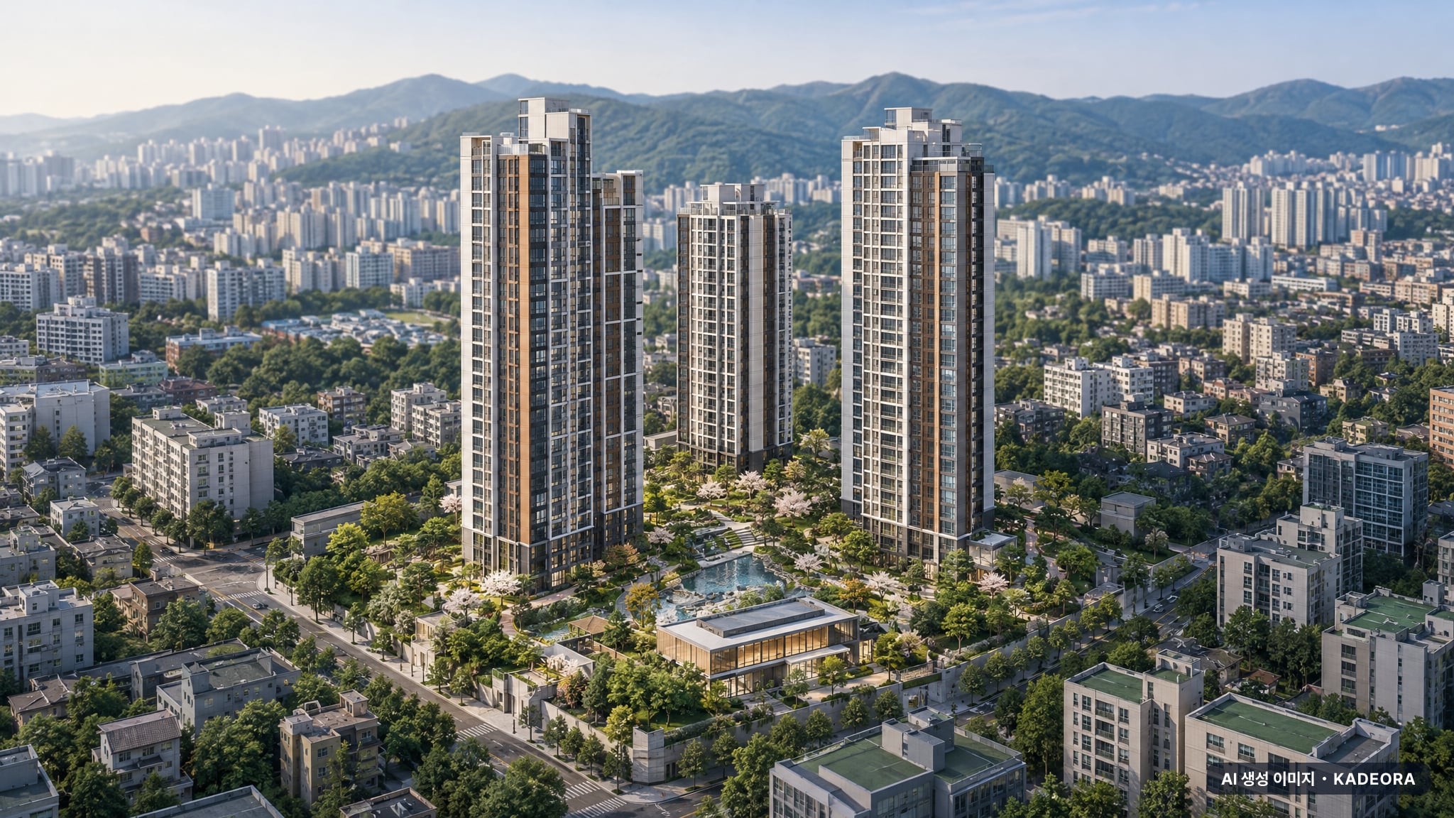 부산 남구 크로바아파트 소규모재건축 단지 전경 AI 상상도(주간 항공) — 부산 남구 조합설립 170세대