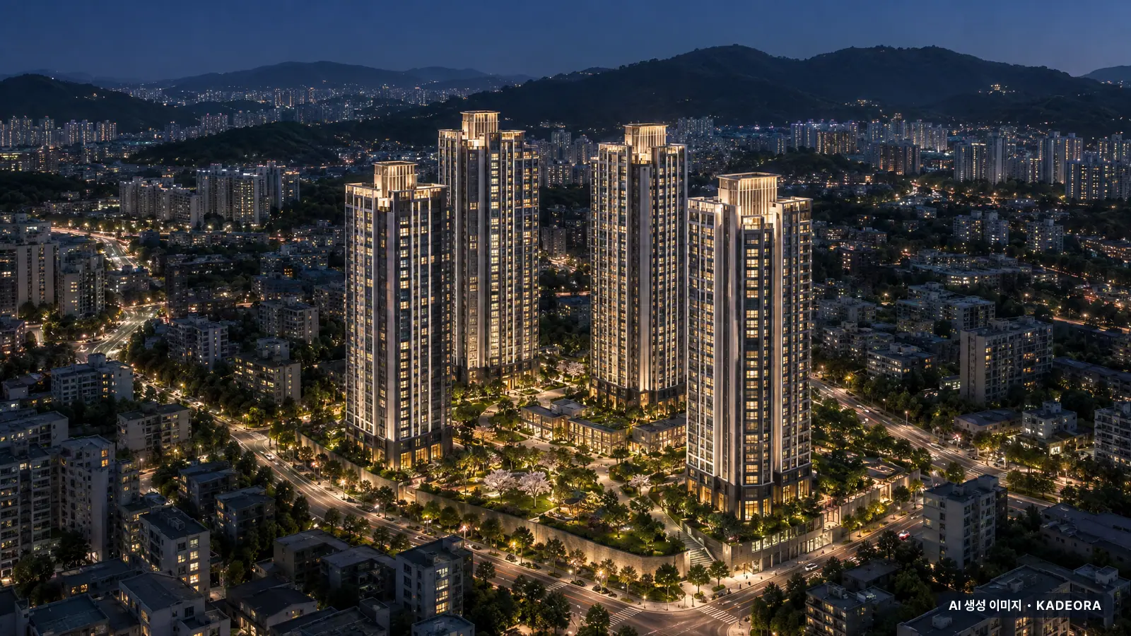 대평1 재개발 단지 전경 AI 상상도 — 영도구 대평동1가 999세대