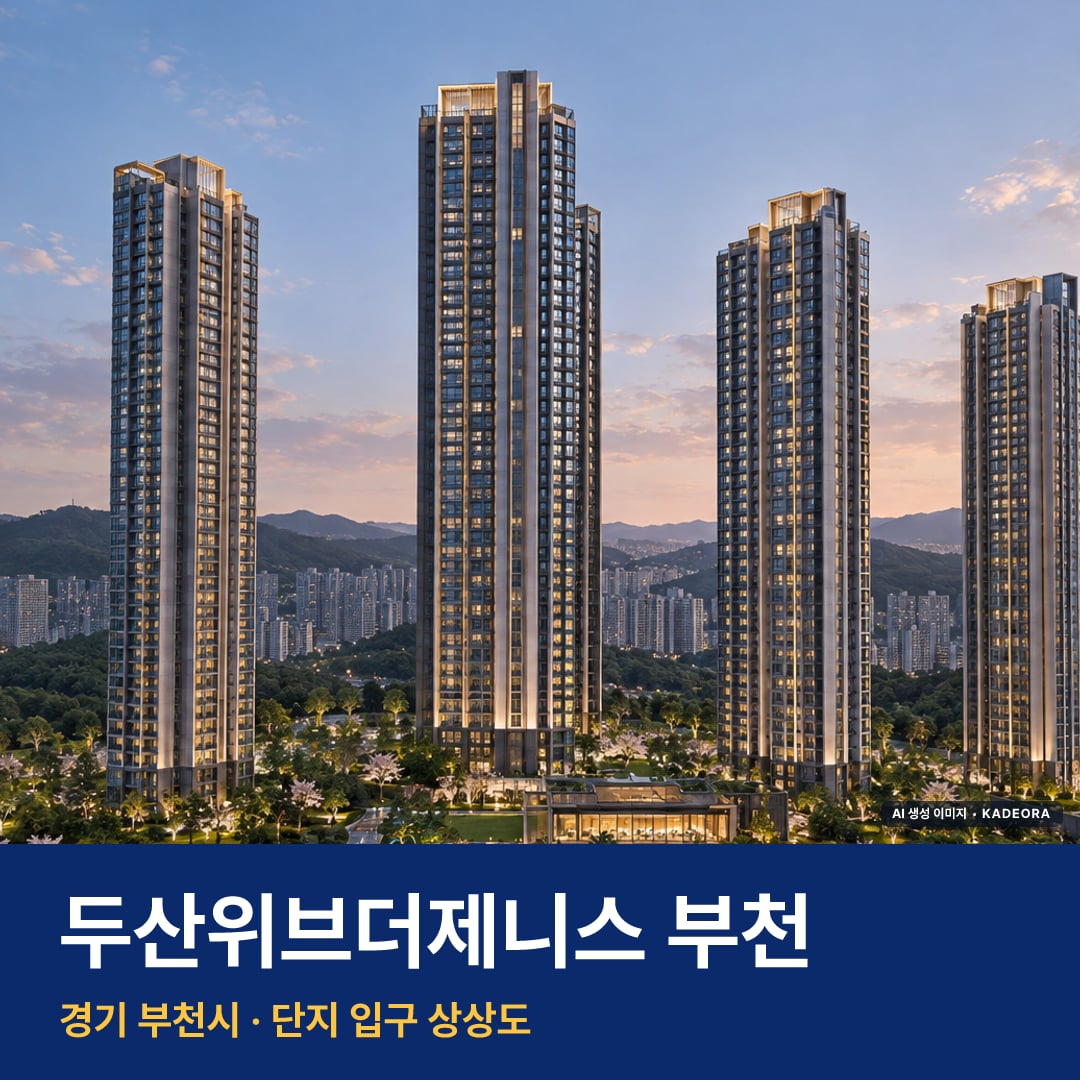 두산위브더제니스 부천 단지 전경 AI 상상도 — 부천시 소사본동 1,158세대