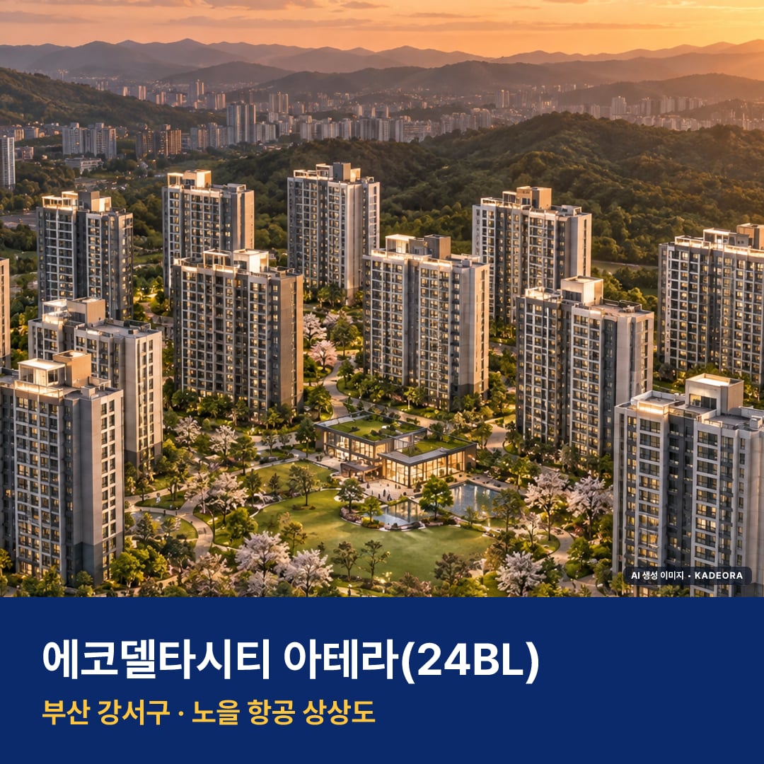 에코델타시티 아테라(24BL) 단지 전경 AI 상상도 — 강서구 강동동 1,025세대