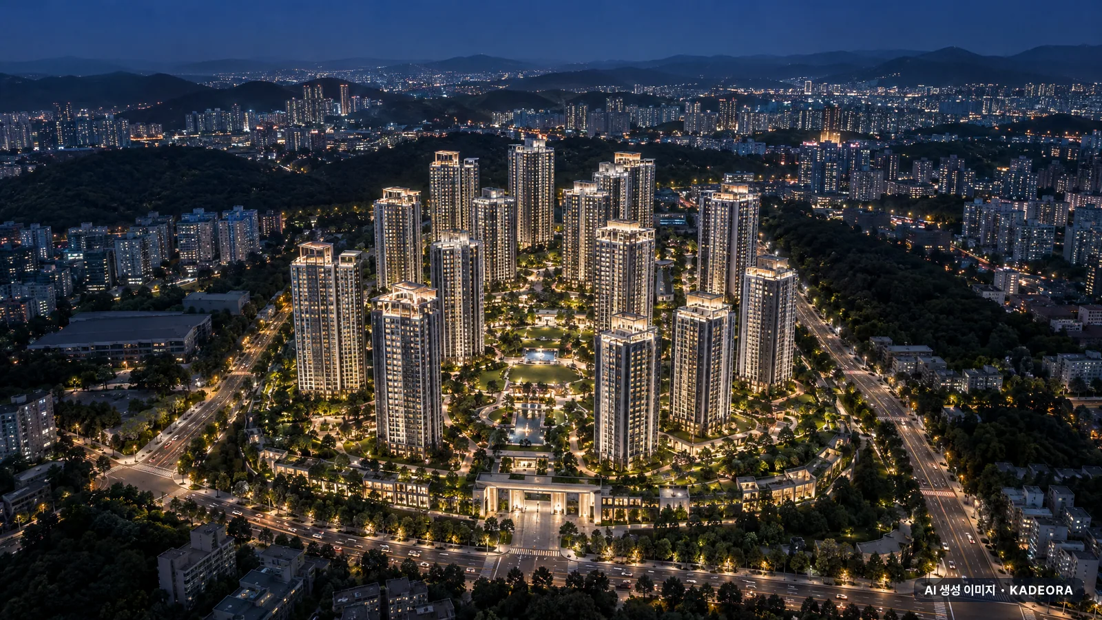 에코델타시티 아테라(24BL) 단지 전경 AI 상상도 — 강서구 강동동 1,025세대
