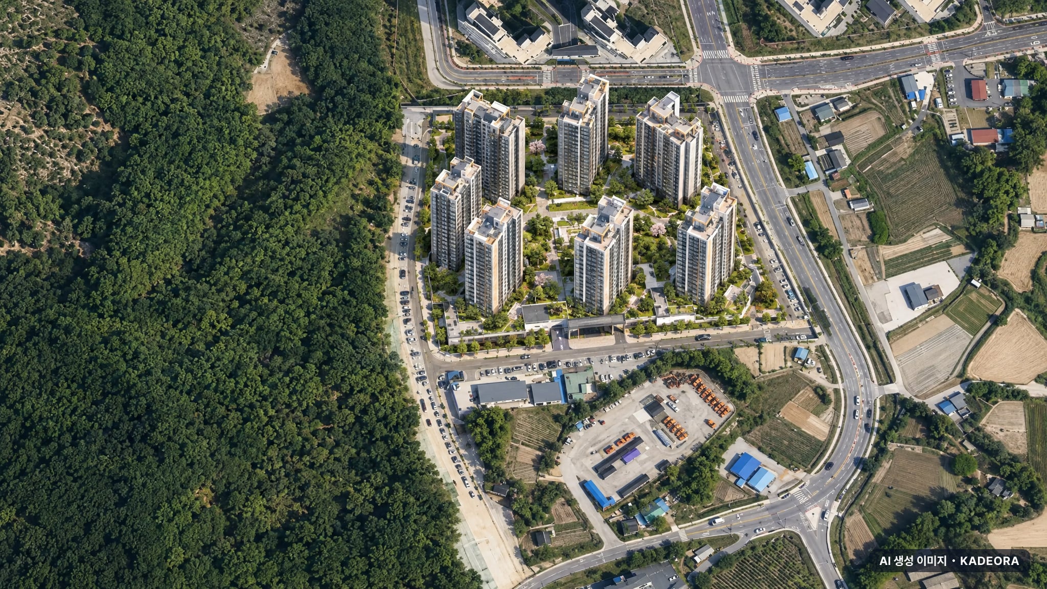 여주역자이 헤리티지 단지 전경 AI 상상도(주간 항공) — 경기 여주시 착공 769세대