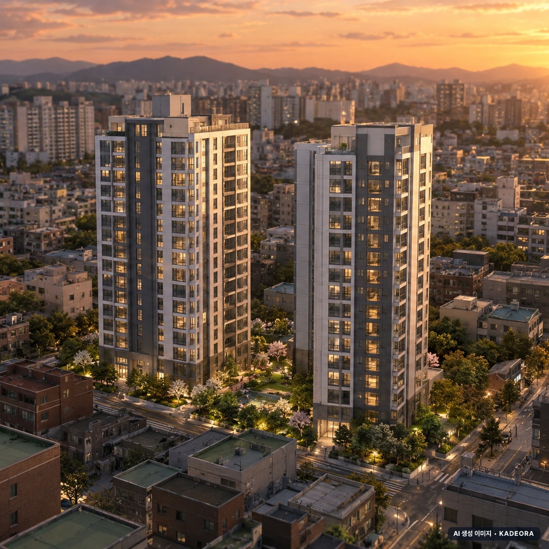 인천 부평4구역 재개발 총 177세대 기준 AI 상상도(노을 항공) — 실제와 다를 수 있음