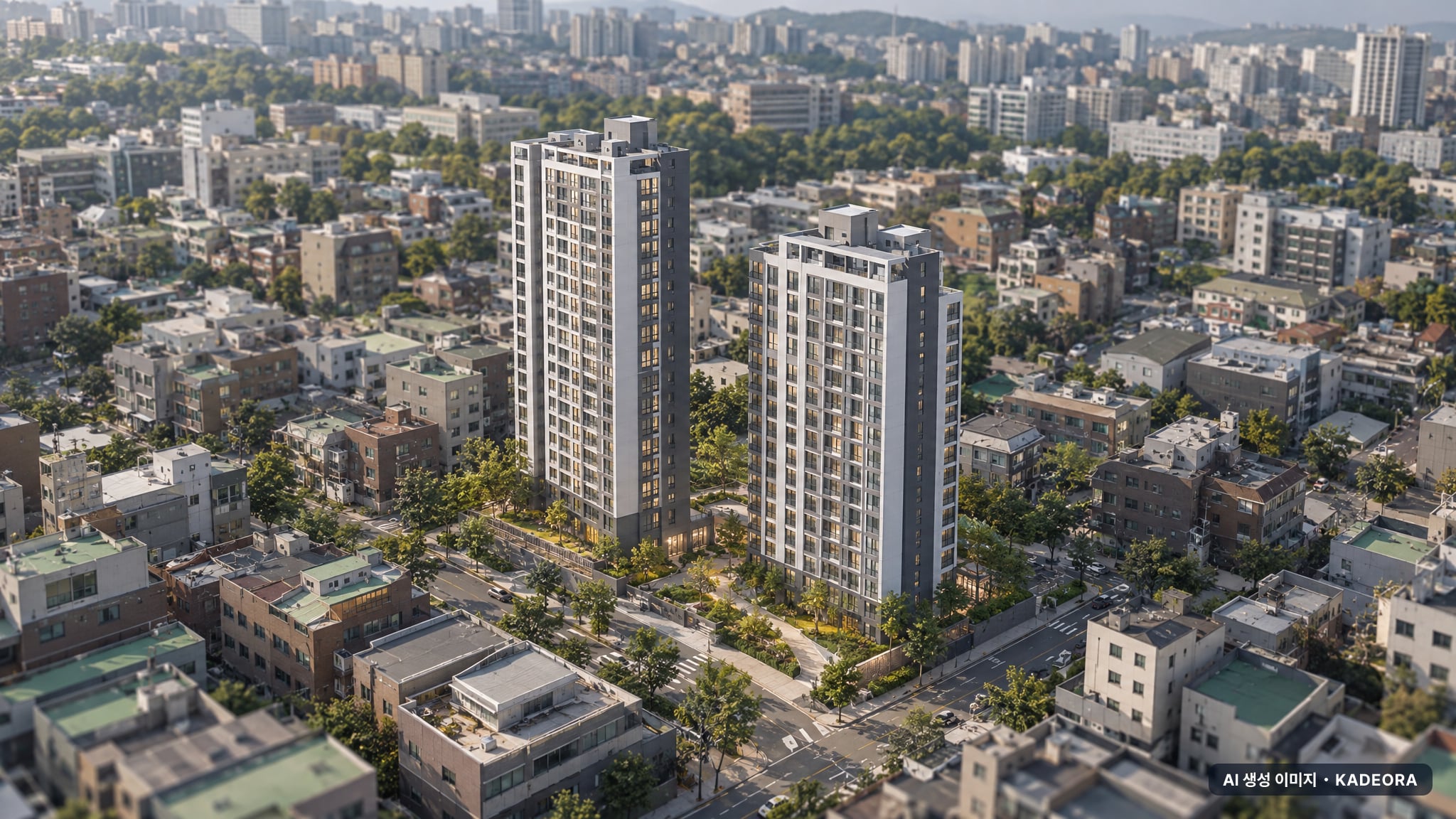 인천 부평4구역 재개발 총 177세대 기준 AI 상상도(주간 항공) — 실제와 다를 수 있음