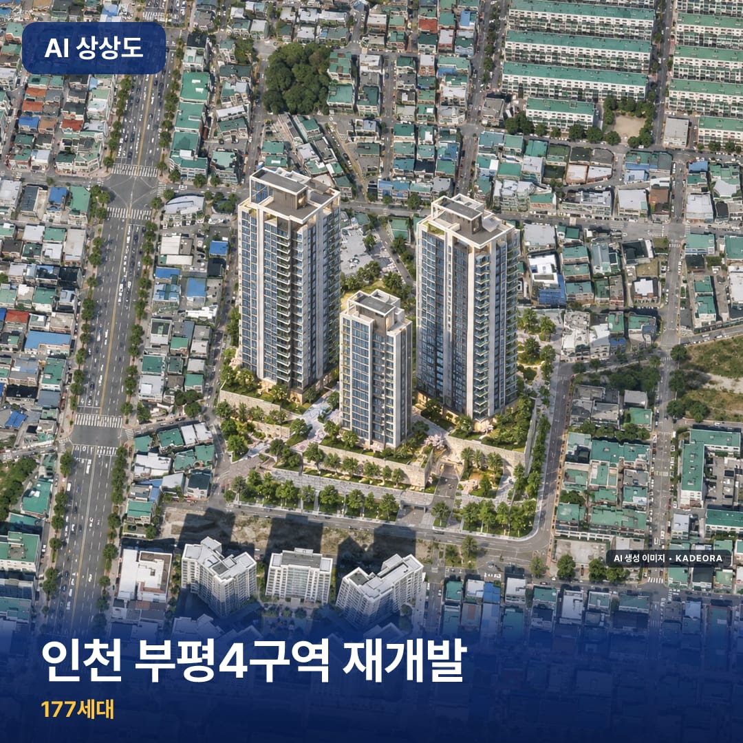 인천 부평4구역 재개발 단지 썸네일 — AI 생성 이미지