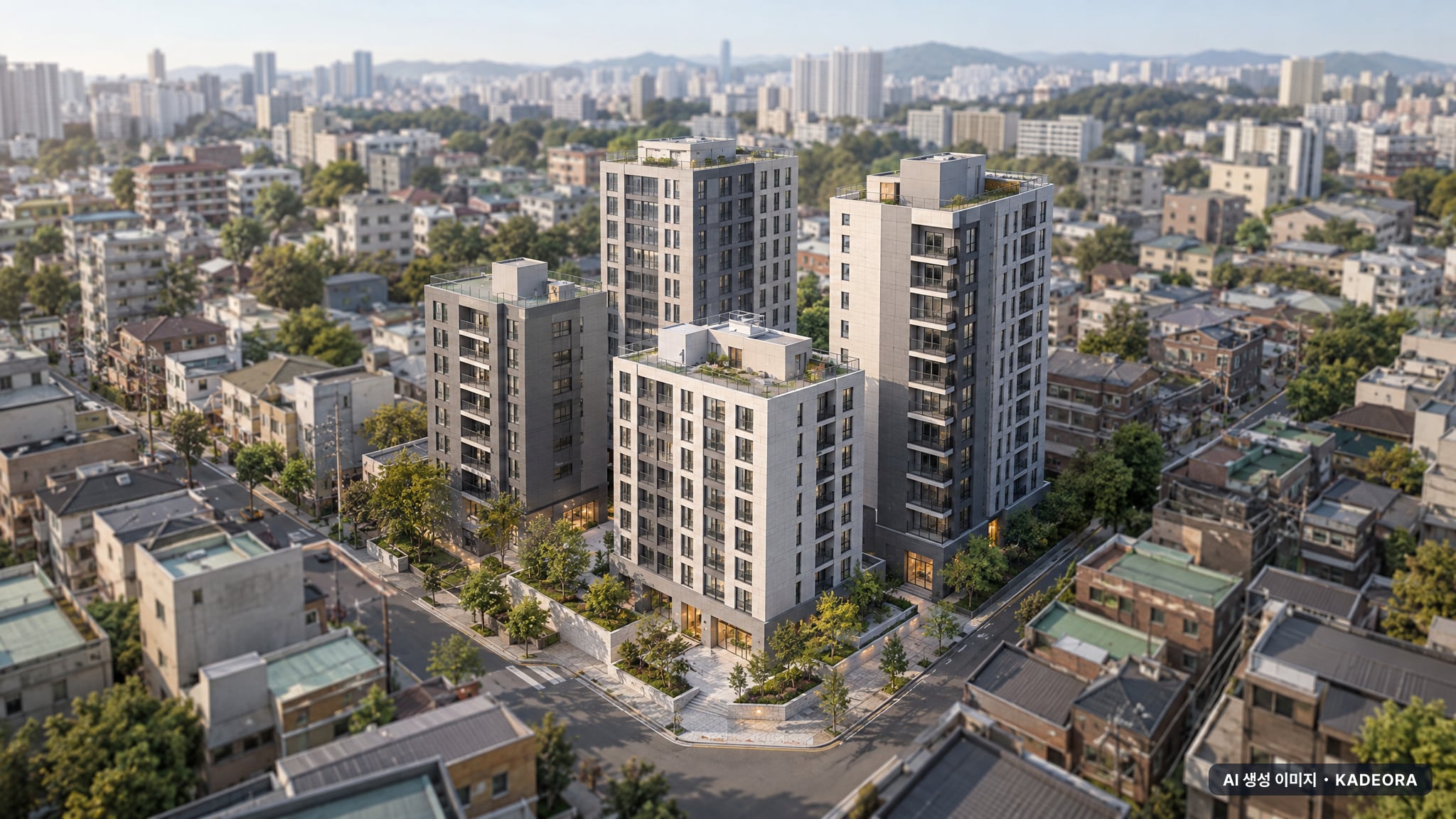 전주 에코시티 더 클래스 4개동·총 48세대 기준 AI 상상도(주간 항공) — 실제와 다를 수 있음