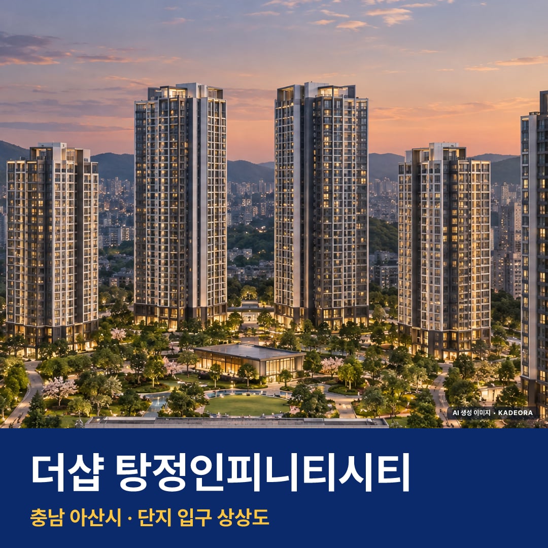더샵 탕정인피니티시티 단지 전경 AI 상상도 — 아산시 1,140세대