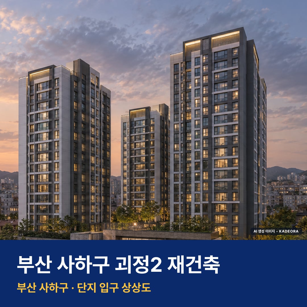 괴정2 재건축 단지 전경 AI 상상도 — 사하구 괴정동 327세대