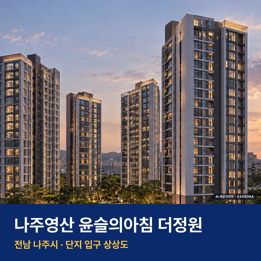 나주영산 윤슬의아침 더정원 분양가 나주영산 윤슬의아침 더정원 단지 전경 AI 상상도 — 나주시 이창동 140세대 — AI 생성 상상도 · 실제와 다를 수 있음