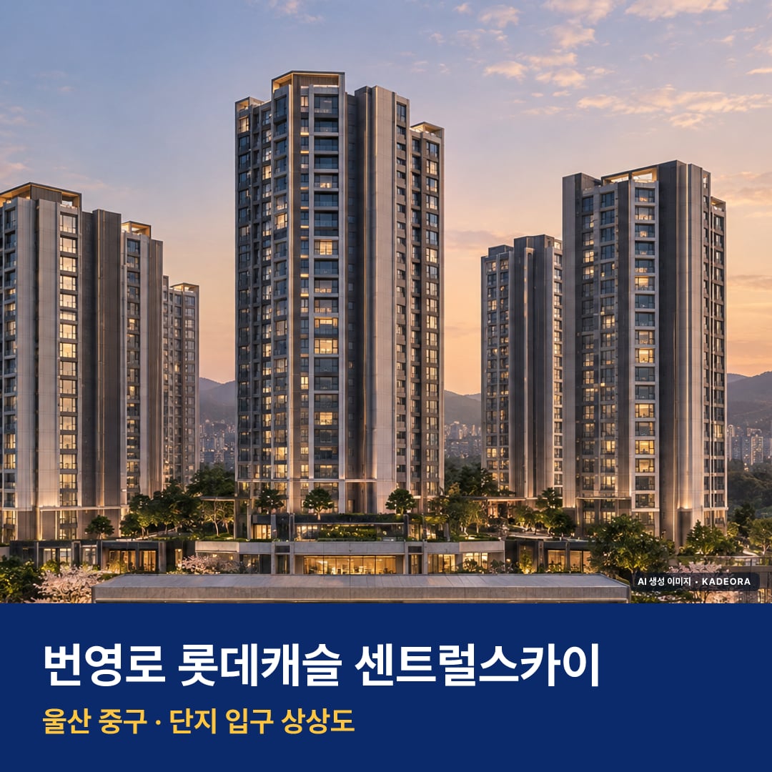번영로 롯데캐슬 센트럴스카이 단지 전경 AI 상상도 — 중구 학산동 634세대