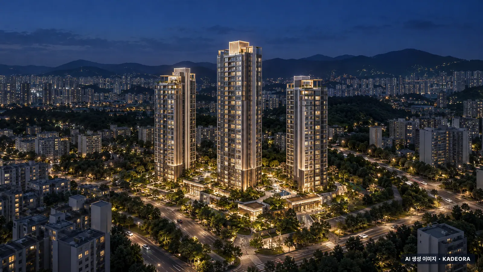 번영로 롯데캐슬 센트럴스카이 단지 전경 AI 상상도 — 중구 학산동 634세대