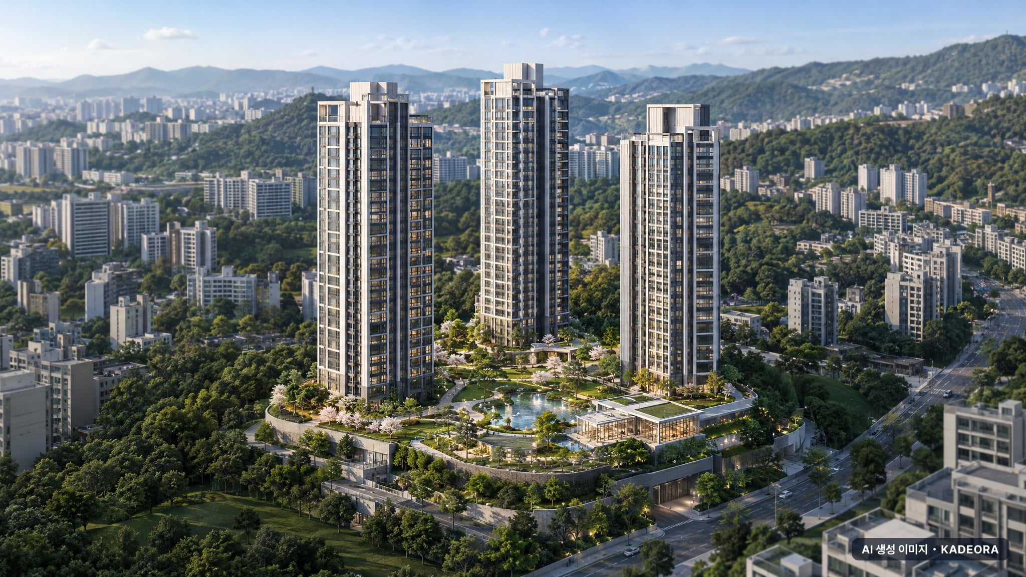 원주무실지구 A-2블록 공공분양주택 단지 전경 AI 상상도(주간 항공) — 강원 원주시 착공 295세대