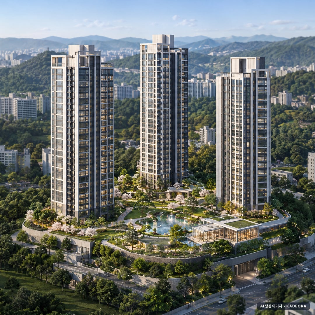 원주무실지구 A-2블록 공공분양주택 단지 전경 AI 상상도(주간 항공) — 강원 원주시 착공 295세대