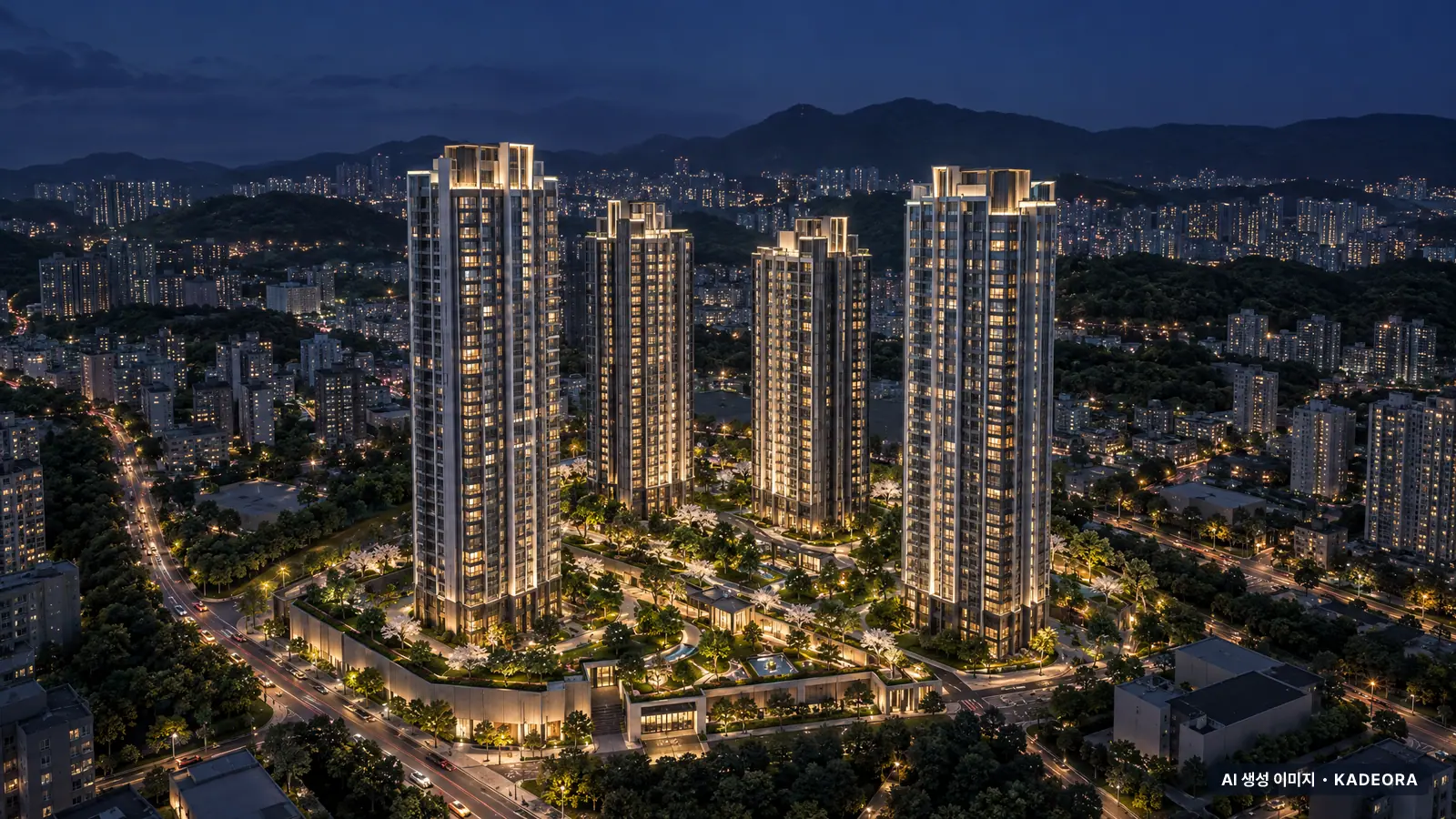 동래 롯데캐슬 시그니처 단지 전경 AI 상상도 — 동래구 수안동 164세대