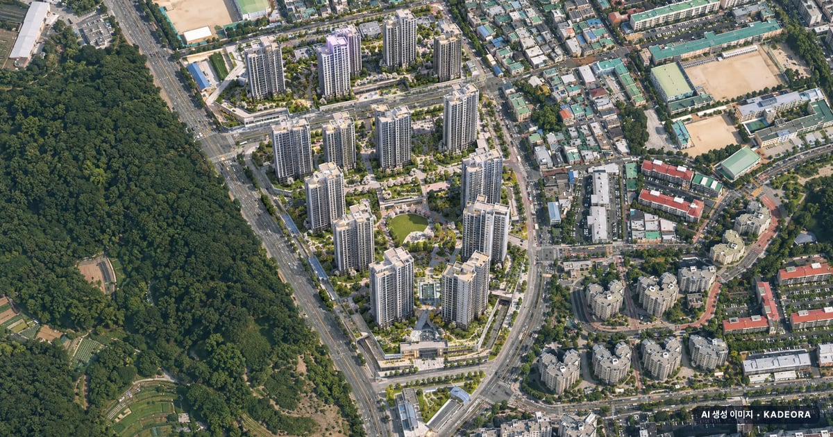 라엘에스 단지 전경 AI 상상도 — 남구 신정동 1,073세대