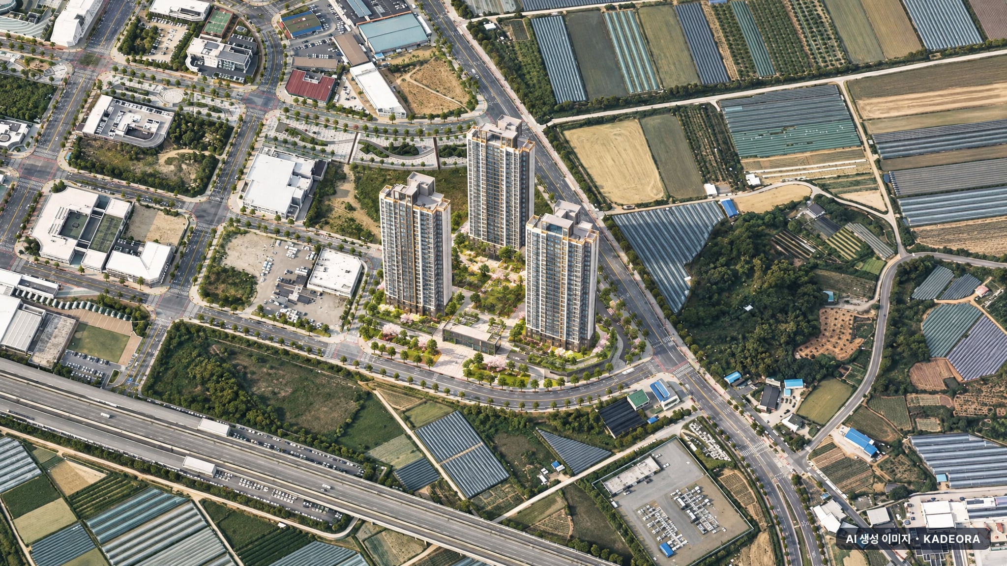 김천혁신도시 동일하이빌 파크레인 단지 전경 AI 상상도(주간 항공) — 경북 김천시 착공 349세대