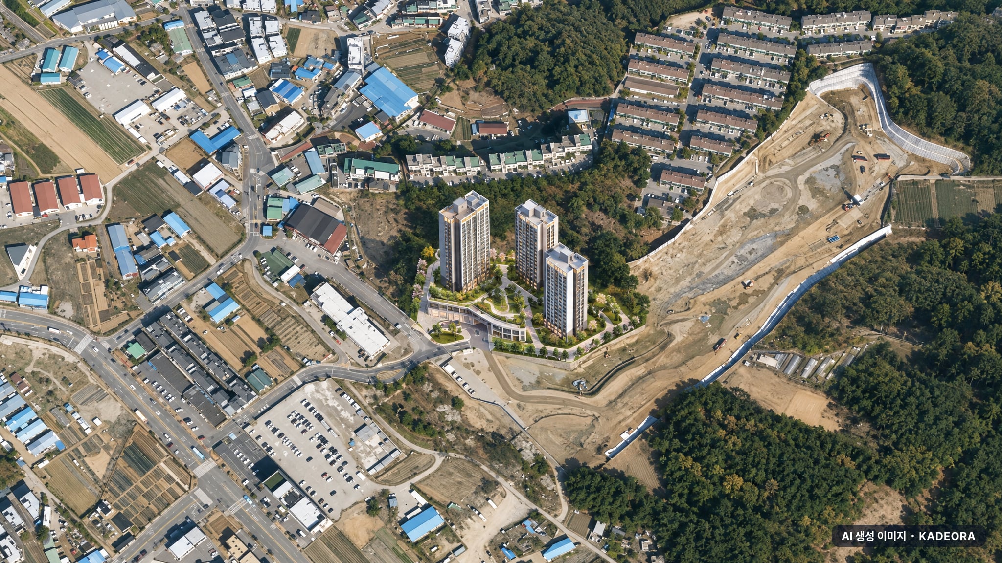 오남역 서희스타힐스 여의재 3단지 (조합원 취소분) 단지 전경 AI 상상도(주간 항공) — 경기 남양주시 당첨자 발표 133세대